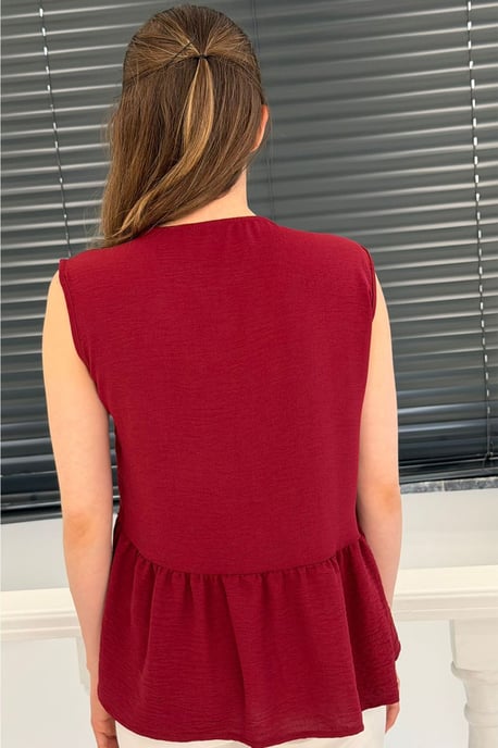 V-Neck Buttoned Sleeveless Blouse - Image 5