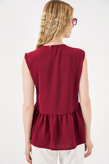 V-Neck Buttoned Sleeveless Blouse - Image 6