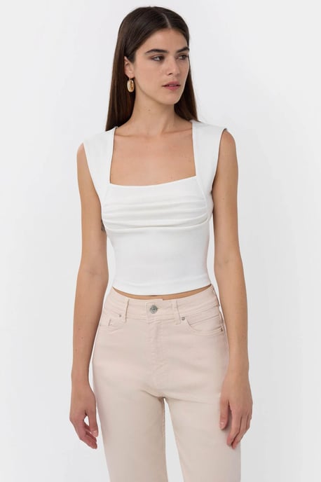 Gerimpelde Blouse met Vierkante Hals - Image 6