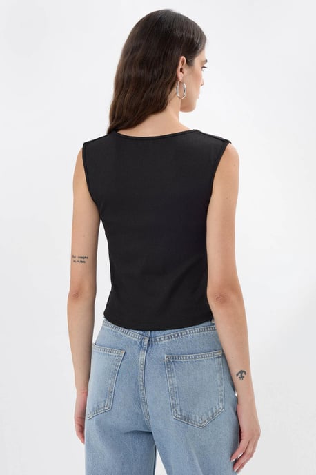 Gerimpelde Blouse met Vierkante Hals - Image 6
