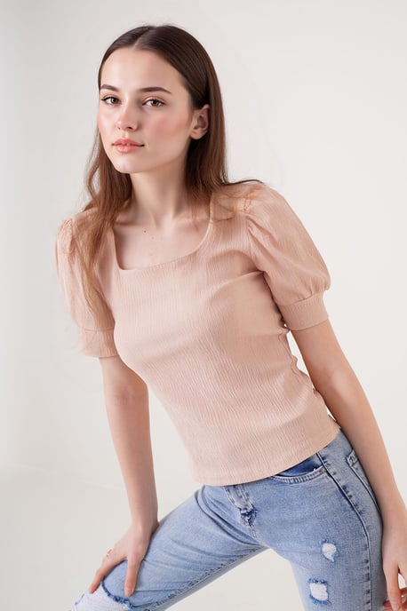 Slim fit fyrkantig krage blus - Image 2