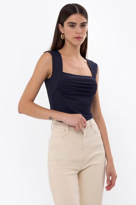 Gerimpelde Blouse met Vierkante Hals - Image 2