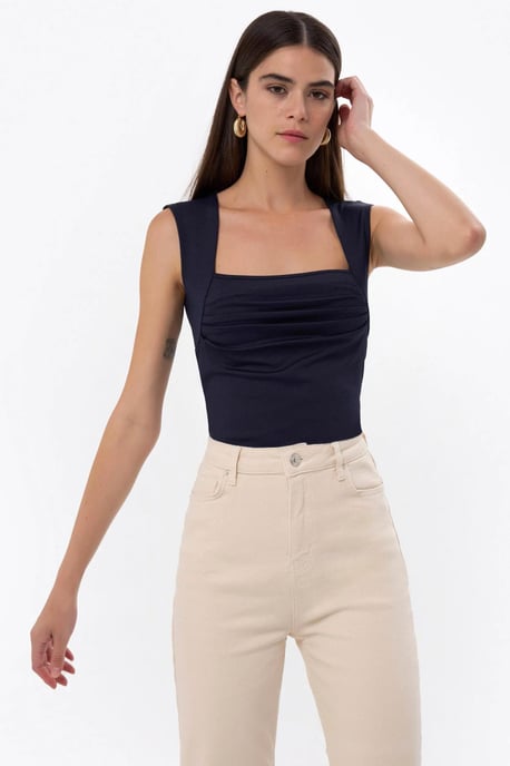Gerimpelde Blouse met Vierkante Hals - Image 4