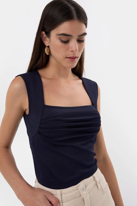 Gerimpelde Blouse met Vierkante Hals - Image 5