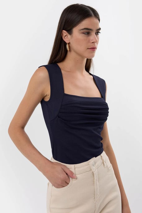 Gerimpelde Blouse met Vierkante Hals - Image 6