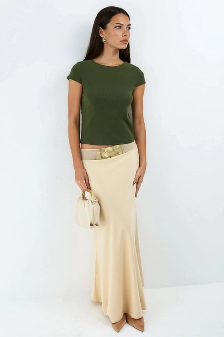 Ronde Hals Korte Mouwen Katoenmix Blouse - Image 5