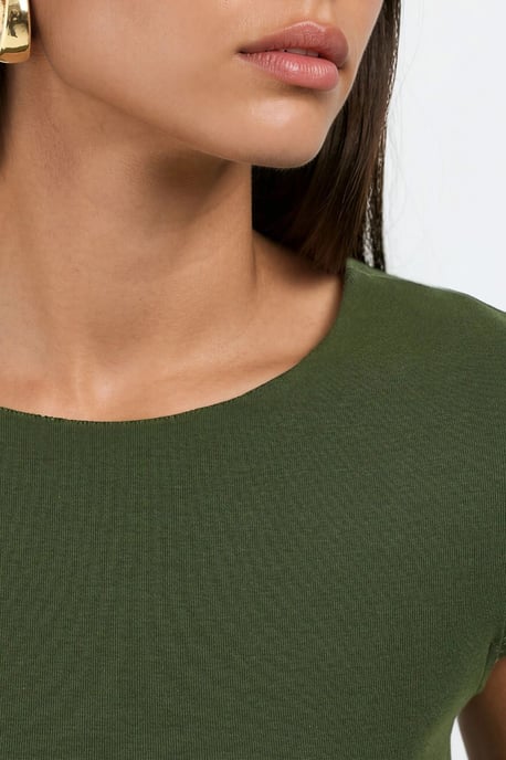Ronde Hals Korte Mouwen Katoenmix Blouse - Image 6