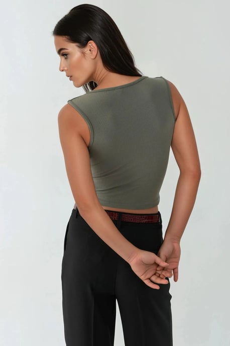 Gerimpelde Blouse met Vierkante Hals - Image 4