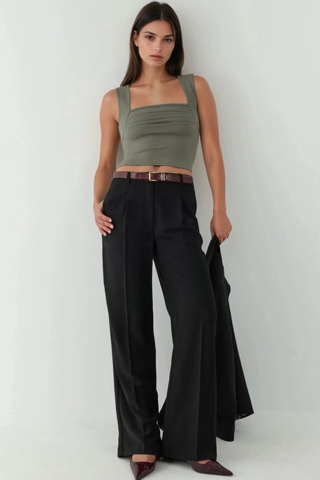 Gerimpelde Blouse met Vierkante Hals - Image 6
