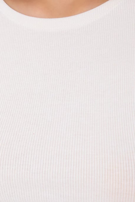 Grundläggande Rundhalsad Kortärmad Kort Top - Image 5