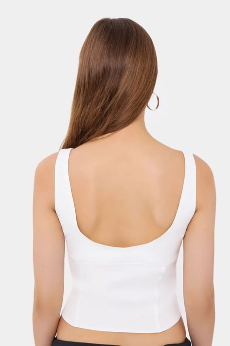 Sleeveless Bodycon Top with Bow Detail - Image 5