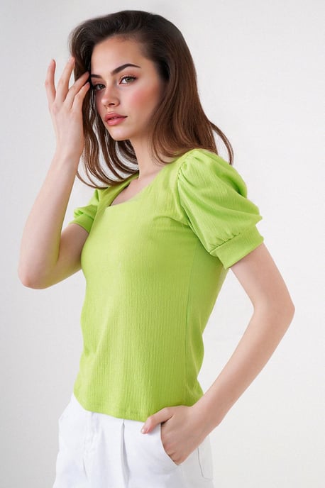 Slim fit fyrkantig krage blus - Image 3