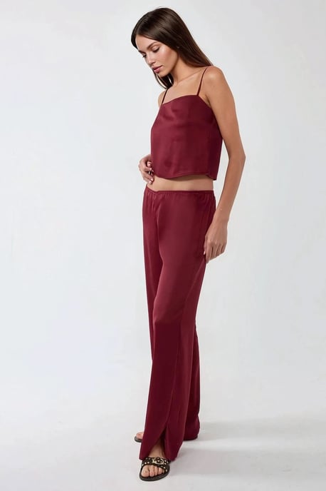 Ana Fyrkantig Krage Satin Topp - Image 6
