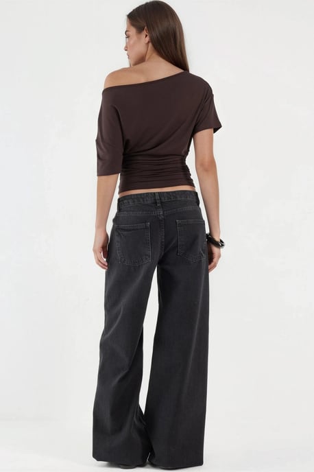 Asymmetrische Hals Zachte Viscose Brei Top - Image 3