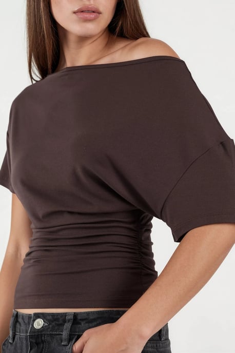 Asymmetrische Hals Zachte Viscose Brei Top - Image 6