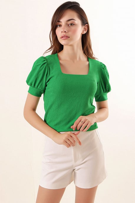 Slim fit fyrkantig krage blus - Image 2