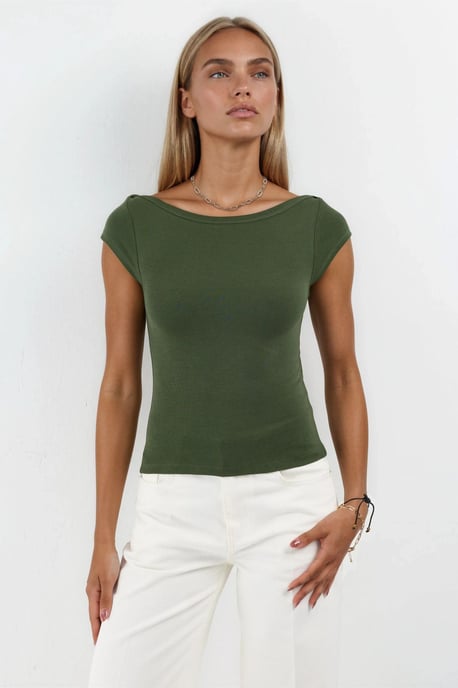 Slim Fit Boat Neck Blouse - Image 6