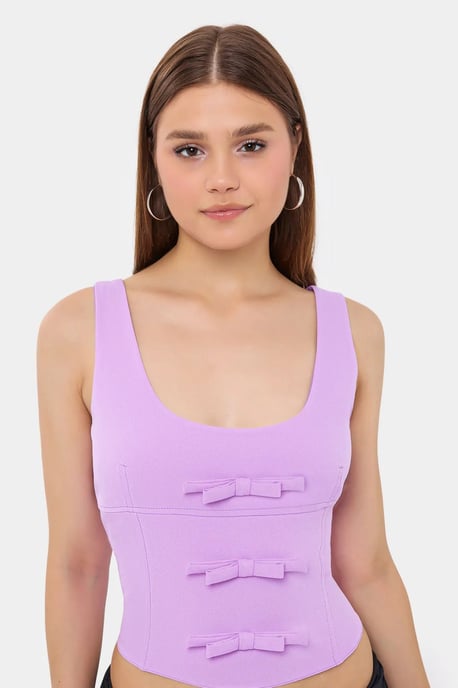 Mouwloze Bodycon Top met Strikdetail - Image 3
