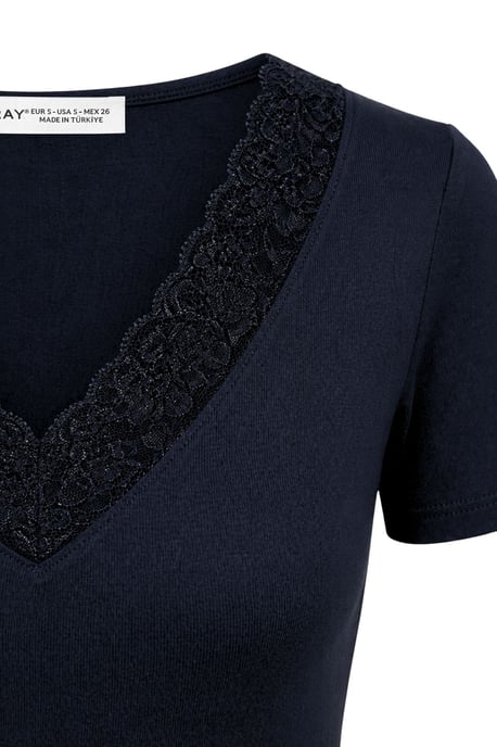 Spets V-ringad Slim Fit Blus - Image 2