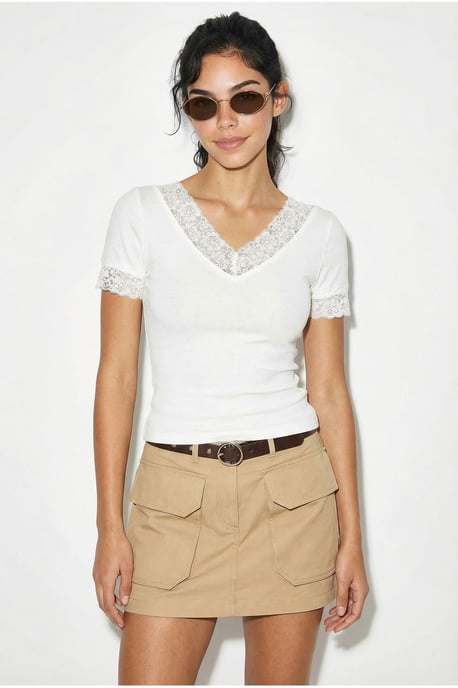V-hals Slim Fit Blouse - Image 2