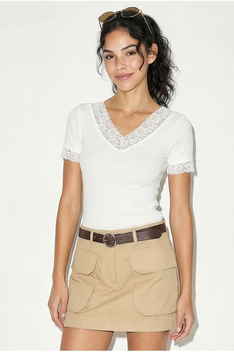 V-hals Slim Fit Blouse - Image 4
