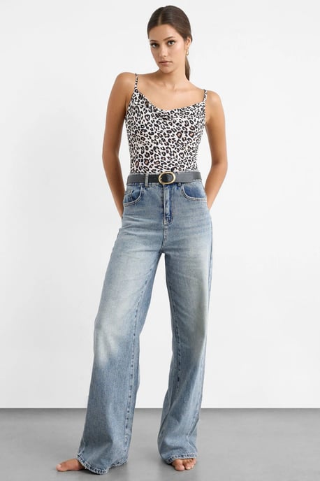 Ärmlös Satin Blus med Djurtryck - Image 2