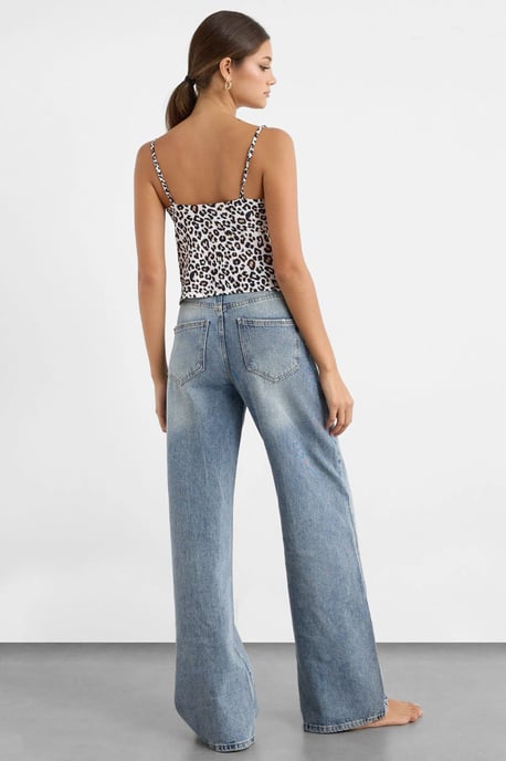 Ärmlös Satin Blus med Djurtryck - Image 4