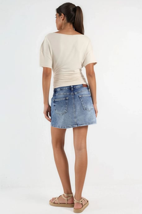 Asymmetrische Hals Zachte Viscose Trui - Image 2
