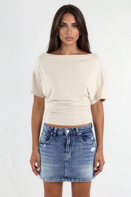 Asymmetrische Hals Zachte Viscose Trui - Image 5