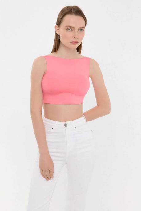 Sleeveless Round Neck Top with Back Detail - Image 4