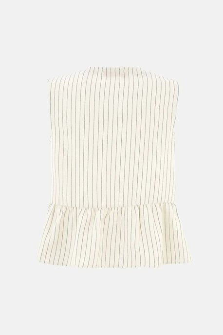 Gestreepte Mouwloze Blouse met Ronde Hals - Image 5