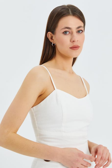 Söt hjärtformad halsringning Bandtop med crop för kvinnor - Image 5
