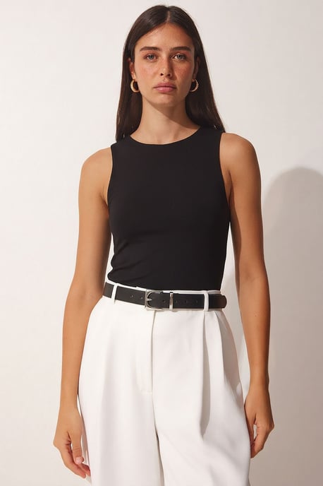 Slim Fit Crew Neck Crop Top - Image 2
