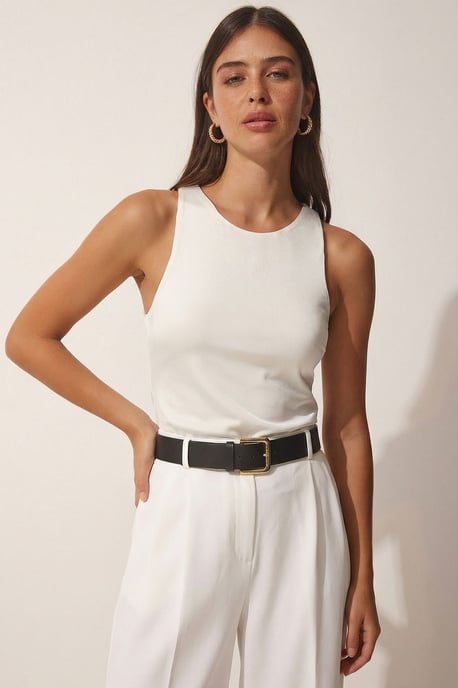 Slim Fit Crew Neck Crop Top - Image 4
