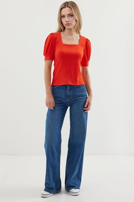 Slim fit fyrkantig krage blus - Image 1