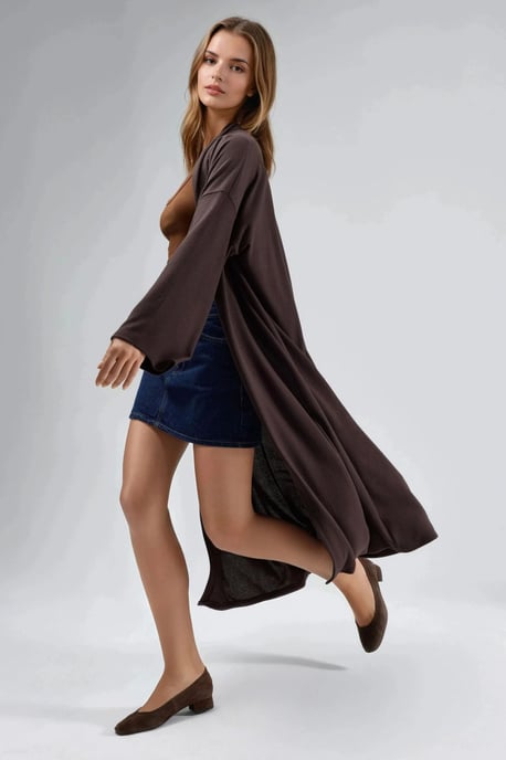Pull-On Lång Passform Cardigan - Image 5