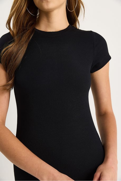 Slim Fit Crew Neck Maxi Klänning - Image 5
