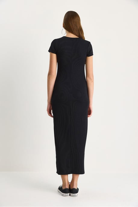 Slim Fit Crew Neck Maxi Klänning - Image 6