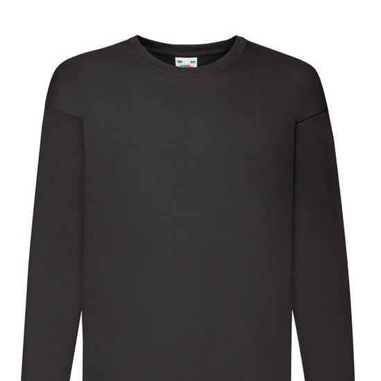 Fruit of the Loom Effen T-shirt met lange mouwen voor kinderen/kids (Zwart) - Image 2