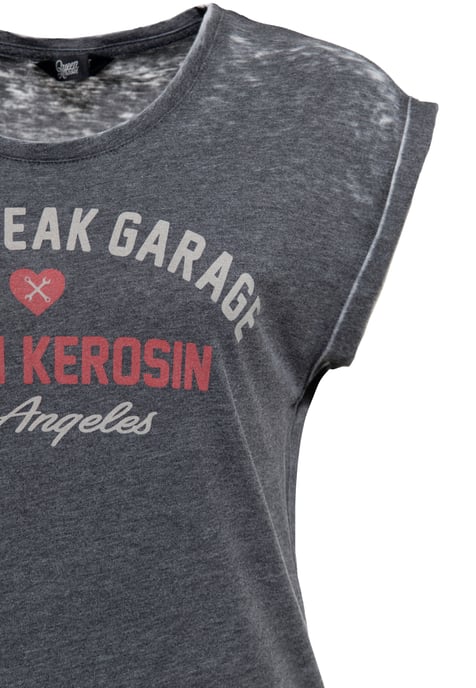 Queen Kerosin Damen Enzym Wash T-Shirt Heartbreak Garage - Image 3
