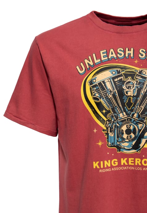 King Kerosin Herren Acid Wash T-Shirt Unleash Spirit - Image 3