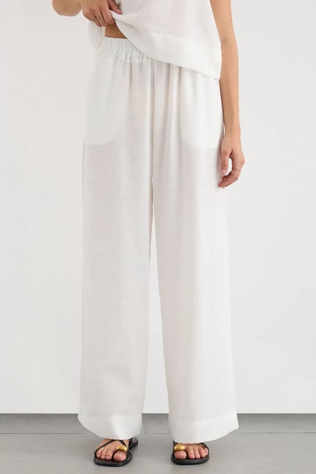Linnen Voel Blouse & Elastische Taille Broek Tweedelige Coördinatie Set - Image 4