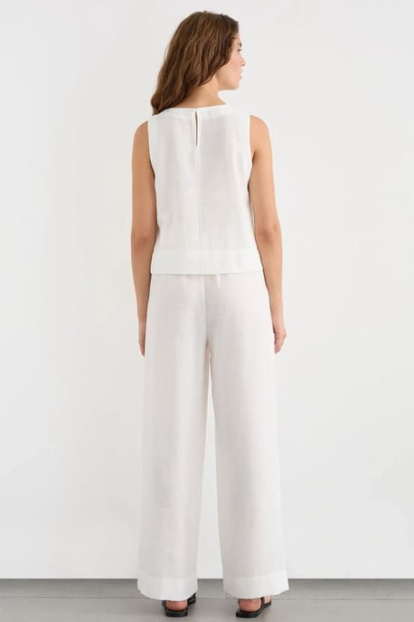 Linnen Voel Blouse & Elastische Taille Broek Tweedelige Coördinatie Set - Image 5