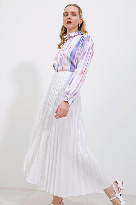 Hoge Taille Maxi Rok met Rimpeldetail - Image 2