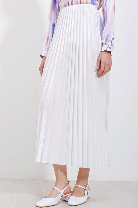 Hoge Taille Maxi Rok met Rimpeldetail - Image 4