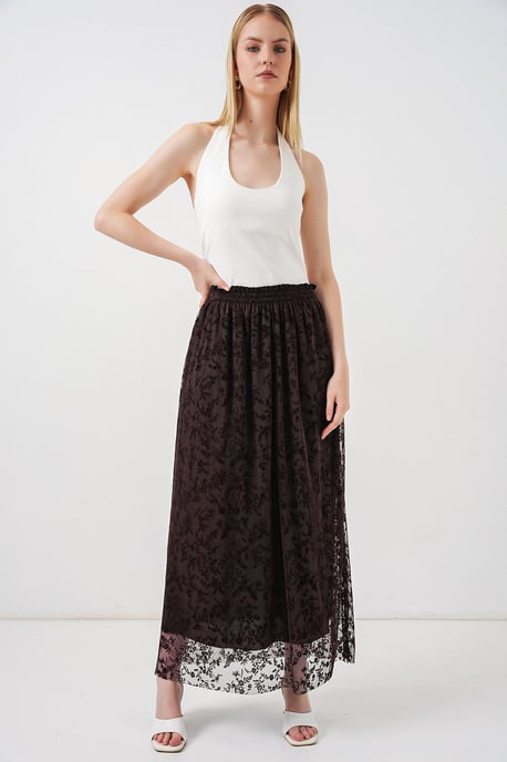 Bloemen Hoge Taille Maxi A-Lijn Rok - Image 5