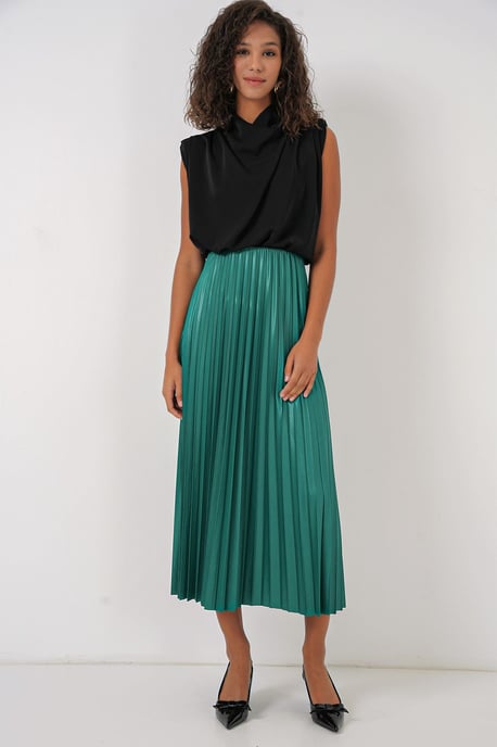 Hoge Taille Maxi Rok met Rimpeldetail - Image 1