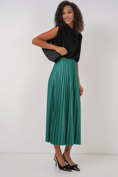 Hoge Taille Maxi Rok met Rimpeldetail - Image 3