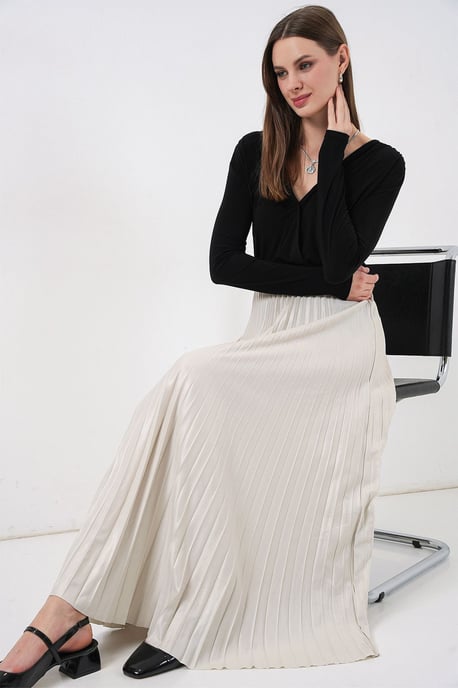 Hoge Taille Maxi Rok met Rimpeldetail - Image 2