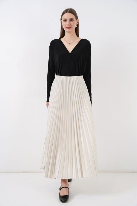 Hoge Taille Maxi Rok met Rimpeldetail - Image 4